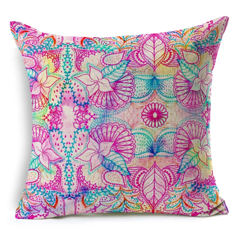 الهندي ماندالا نمط ساحة القطن الكتان غطاء وسادة وسادة مكتب سيارة صوفا رمي سادة القضية ديكور المنزل