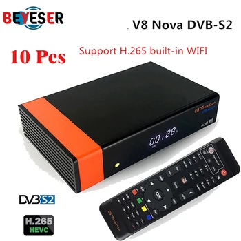 

10Ps Gtmedia V8 NOVA same as free sat V9 SUPER DVB S2 satellite receiver Builtin wifi support H.265, AVS same as at V8 super