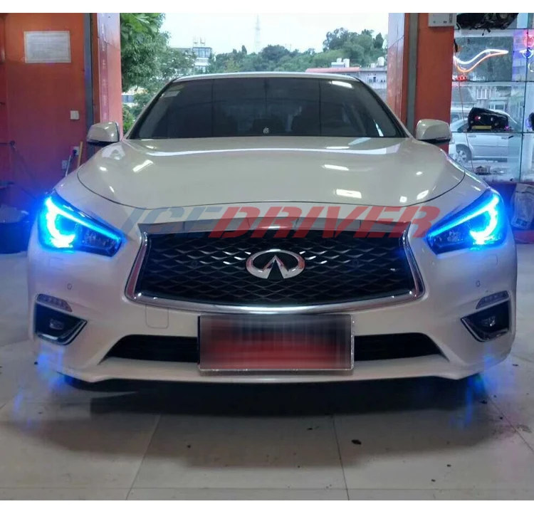 Icedriver для Infiniti Q50 DRL RGB многоцветный светодиодный дневные ходовые огни красный синий Демон освещение для глаз лампы Q50L Q70