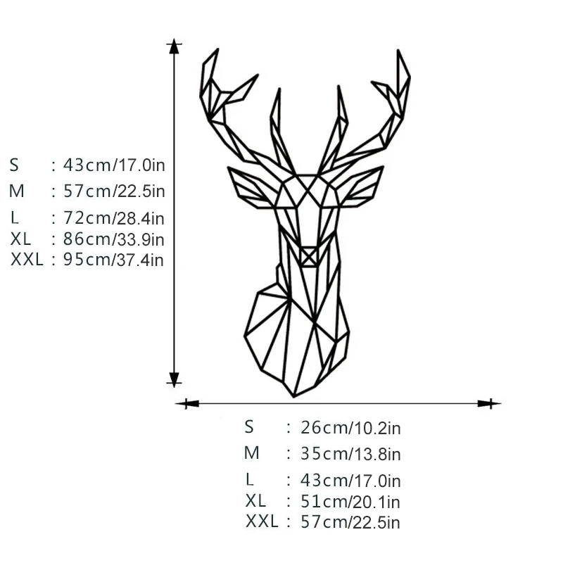 Vinilos paredes голова оленя в геометрическом стиле настенные стикеры геометрические серии животных наклейки 3D Виниловые настенные художественные пользовательские домашний Декор 5 размеров