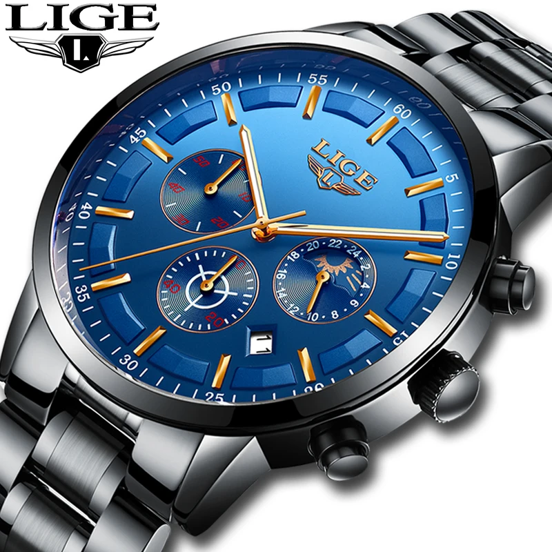 2018 LIGE Watch Men Fashion Sports Quartz Mens Watches Top Brand Luxury