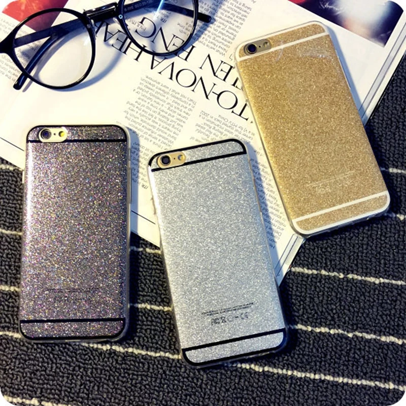 Для Apple iphone 6 s 5 5S Plus Case Bling Светя блеск Алмазный Симпатичные Цвета ТПУ Телефон