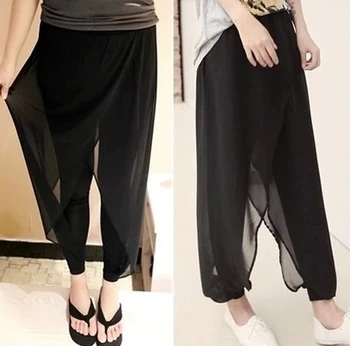

new spring and summer chiffon net yarn splicing was thin female harem pants pants culottes large size pants collapse