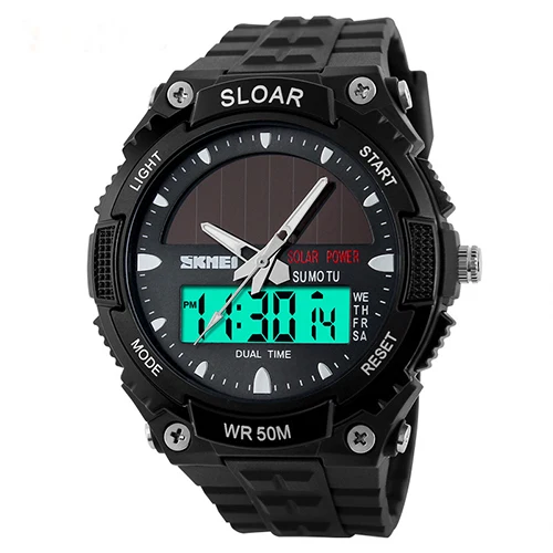 Solar Powere Mens Watch 2018 Quartz Waterproof Wristwatches For Men Boys Fashion Military Sports Wa
