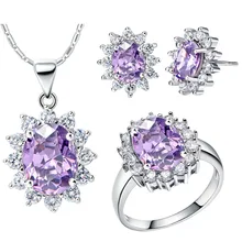 NEW set of 925 sets of sterling silver custom high-end sets of Europe and the United States popular high-end sets of color treas NEW set of 925 sets of sterling silver custom high-end sets of Europe and the United States popular high-end sets of color treas