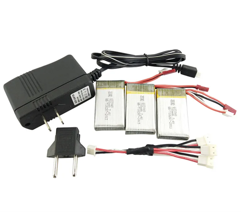 MJX x600 X601H Lipo батарея 3 в 1 ЕС/США зарядное устройство адаптер запасной 7 4 В 25C 700 мАч
