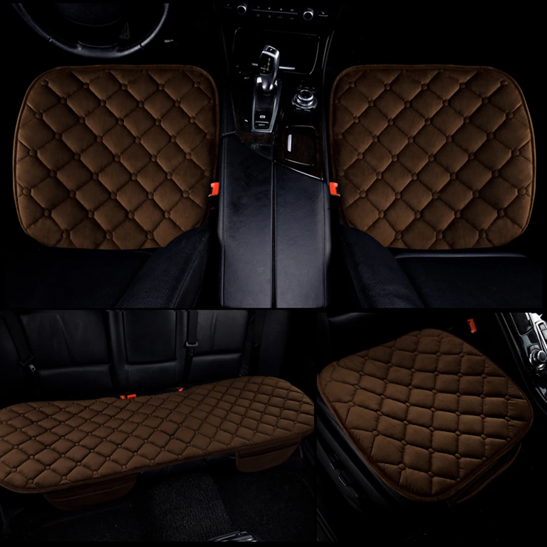 

Dewtreetal Velvet Car Seat Cover Warm Cushion Pad Breathable Winter Car Styling Universal 3pcs/set for Peugeot 206 BMW E46