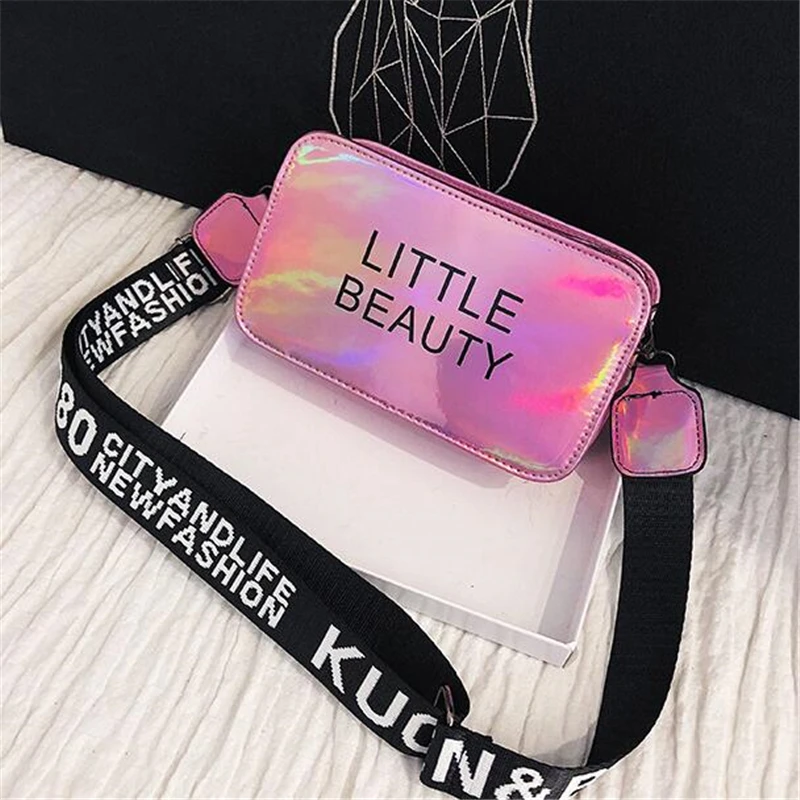 Women Little Beauty Letters Colorful Handbag Single Shoulder Crossbody Bag Messenger Bag