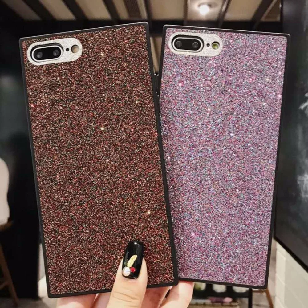 Блестящий Мягкий чехол для iphone 6 6P 6s 7 8 Plus и X |