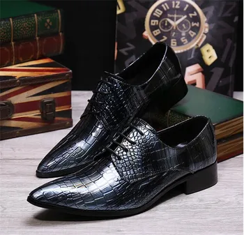 

Dress suits men's shoes lace-up fashion British style men's shoes summer pointed toe embossed low top oxfored shoes
