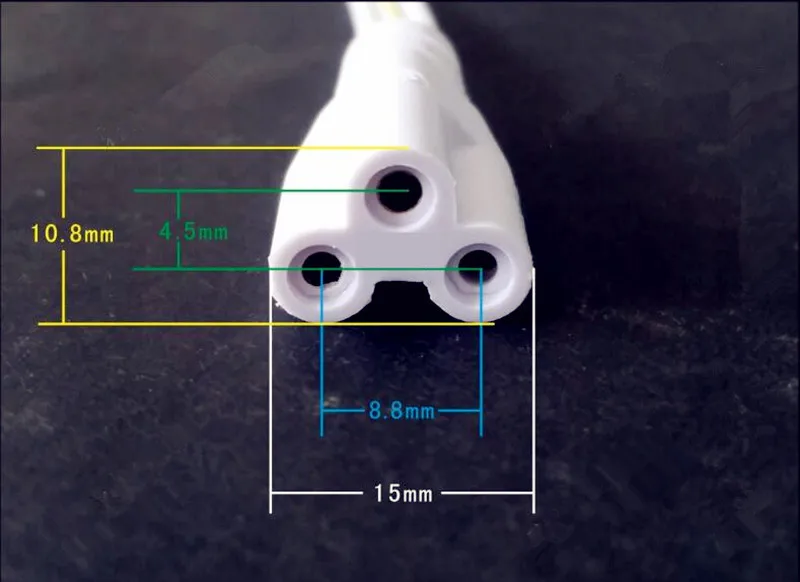 60 шт./лот 13 см круглого кабеля T4 T5 T8 люминесцентная лампа адаптер одноконцевой ключ для 2-контактный 3-контактный интегрированный T5 T8 светодиодный трубки кабель Разъем