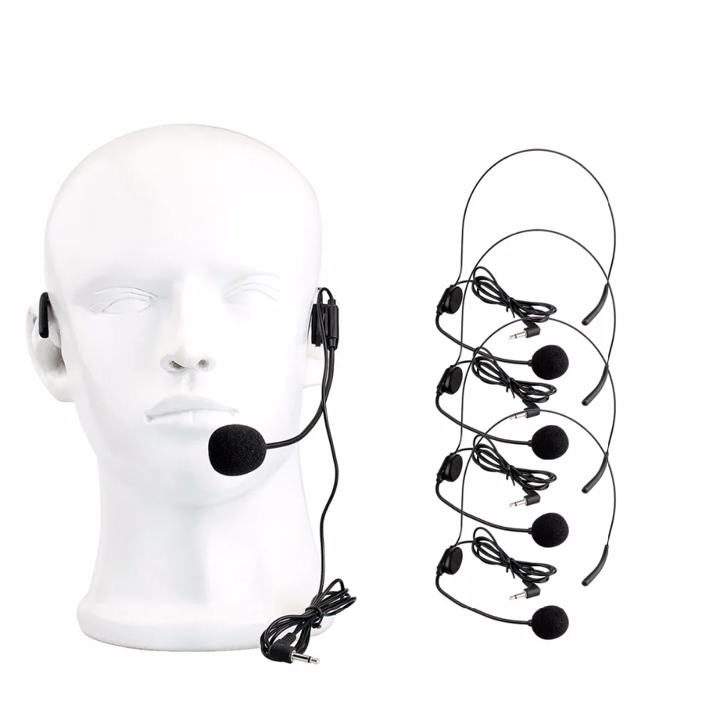 

5 pcs RETEKESS Mini Headset Microphone Condenser MIC For Voice Amplifier Speaker Professional Tour guide System F4512A