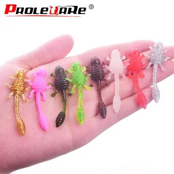 

10Pcs/lot soft bait Worm Luminous Grubs Wobblers Fishing Lures 50mm 1.2g Aritificial Silicone salt Smell Bass Pike Jigging Lure