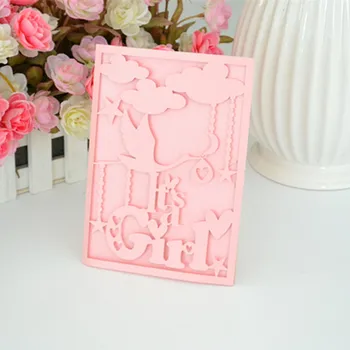 

arts and crafts custom birthday invitation card for little girl and little boy baby shower gift