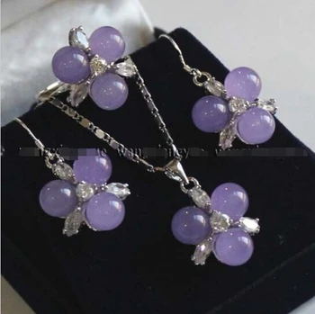

FREE shipping>>>>>> 8mm Alexandrite Beads Earrings & Ring & Necklace Pendant Set