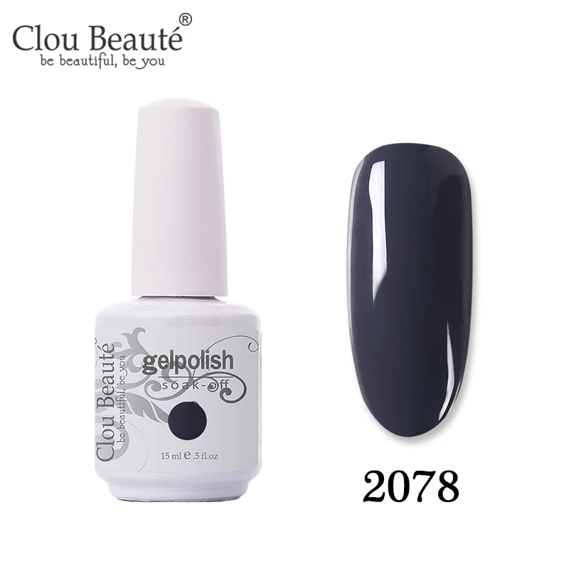 Гель-лак серии Clou Beaute серого цвета, 131 цветов, Гель-лак для ногтей, СВЕТОДИОДНЫЙ УФ-гель для ногтей, впитывающий ногти, Гель-лак, грунтовка - Цвет: 2078