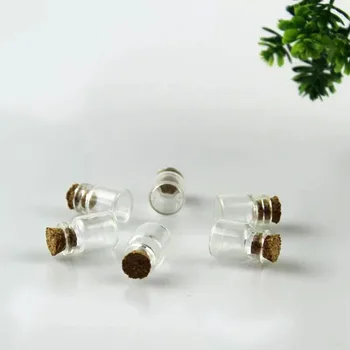 

500pcs/lot 13*18mm 0.6ml Clear Mini Message Wishing Glass Bottle Cork Empty Small Tiny Transparent Vials Bottle Container Jars