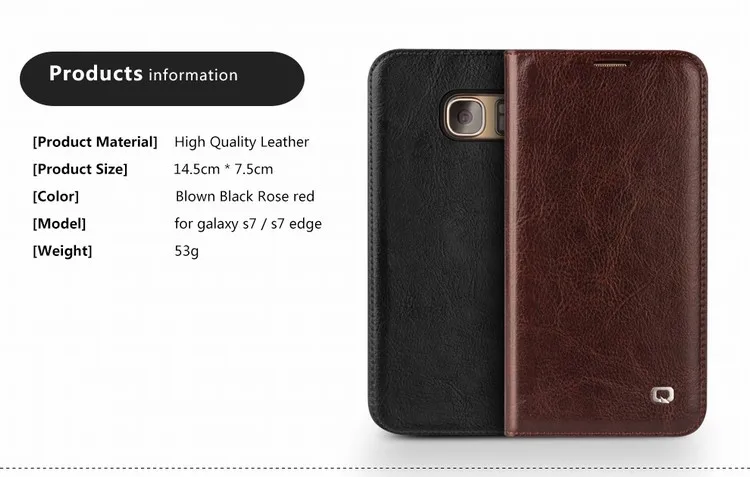 Чехол qialino для Samsung Galaxy S7& S7 Edge Натуральная кожа флип бумажник ультра тонкий чехол для Samsung S7& S7 Edge
