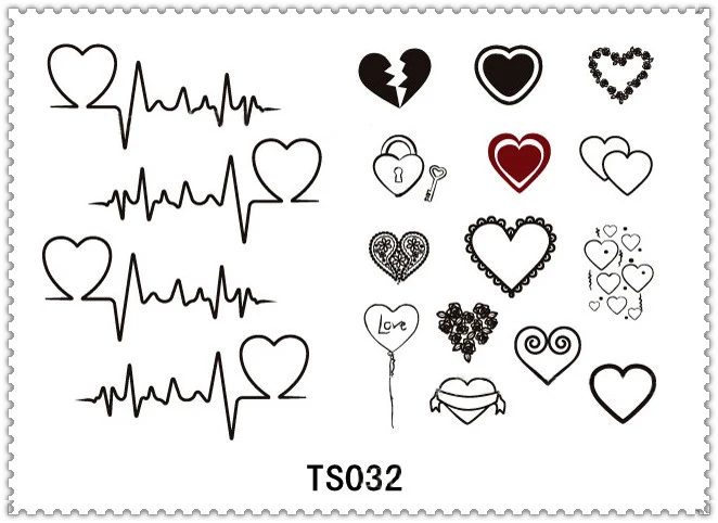 Yeeech Temporaire Tatouage Autocollant Rythme Cardiaque