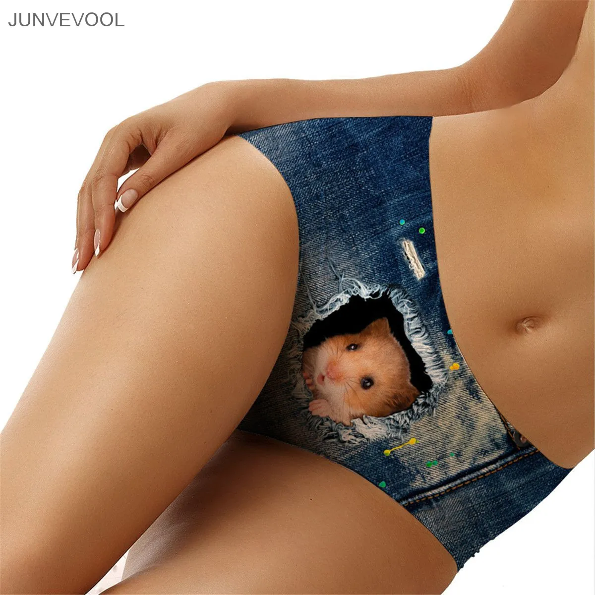 

Cosplacool Sale 3D Women's Briefs Cute Animal Guinea Pig Print Jenas Ladies Underwear Soft Panties Female Intimates Underpants