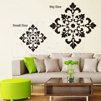 

Art Design home decoration Vinyl Square flower pattern Wall Sticker removable house decor PVC colorful plant decals in rooms