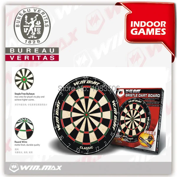 

WINMAX Dartboard Bristle Dartboard With 2 sets of darts 46*3.8CM Bristle Sisal Classical Dartboard