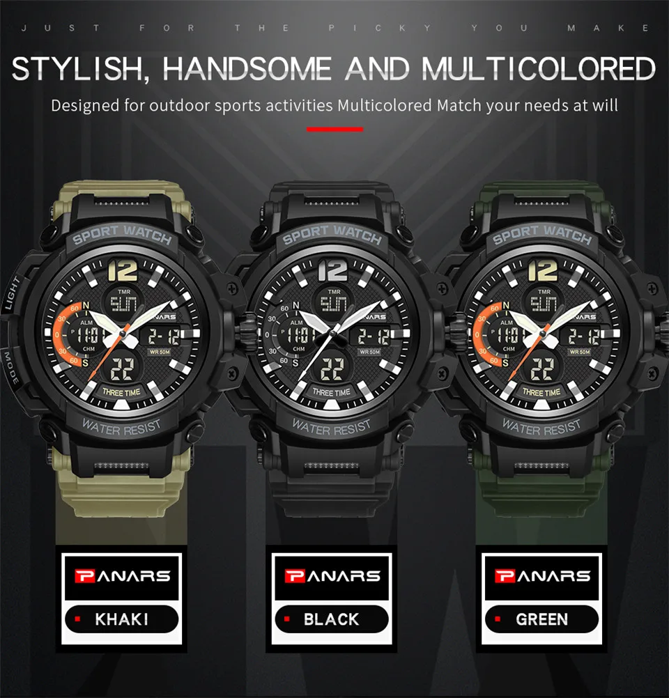 Men Outdoor Sport Digital Fashion Watches Top Brand Male Multifunction Water Resistant Watch Alarm Chronograph Relogio Masculino 4