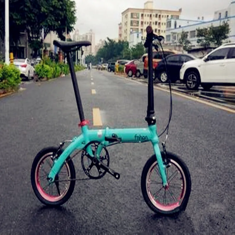 Новинка! FNHON 14 дюймов популярный складной удобный дорожный мини модифицированный велосипед ультра-светильник - Цвет: Синий
