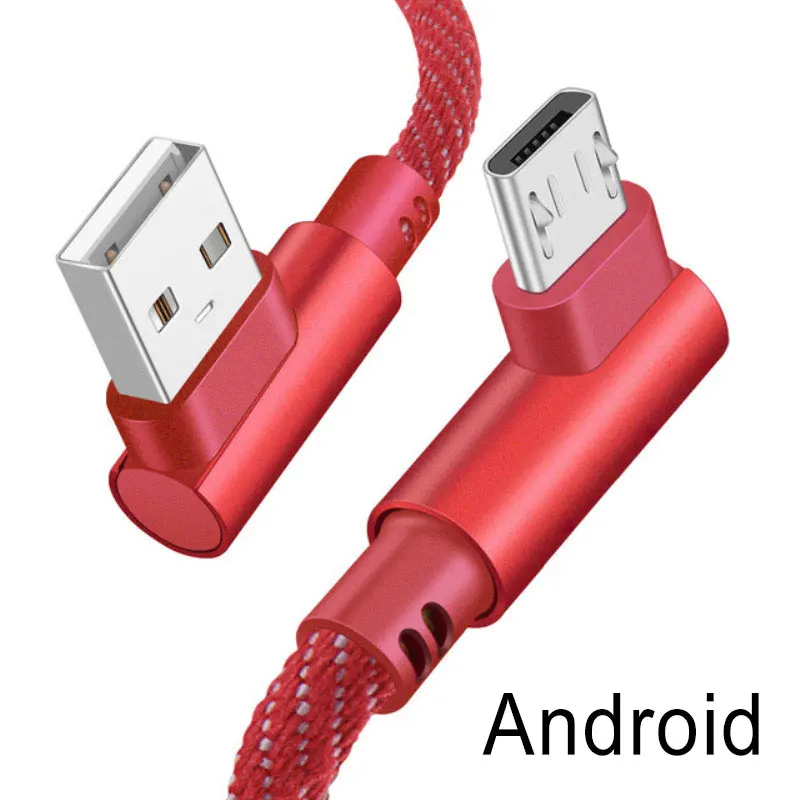 Кабель для мобильного телефона USB iOS type C Micro кабель для быстрой зарядки Android телефонный кабель для передачи данных тип-c устройств 1 м 2 м с системой Android - Цвет: Android-Red