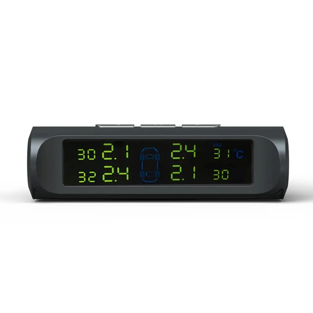 TPMS автомобильная система контроля давления в шинах светодиодный дисплей на солнечных батареях в режиме реального времени сигнализация с внешним или внутренним датчиком