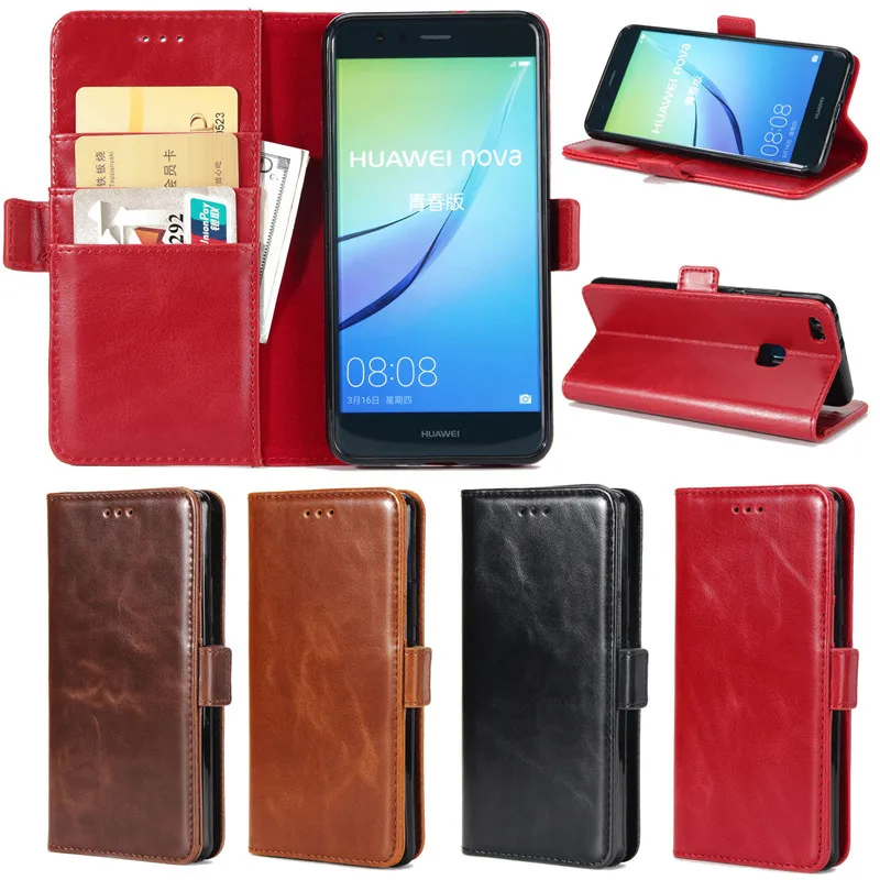 Retro Luxury Wallet Case For Huawei Ascend P10 Lite Original PU Leather Flip Phone Bag Cover Nova Cases | Мобильные телефоны и