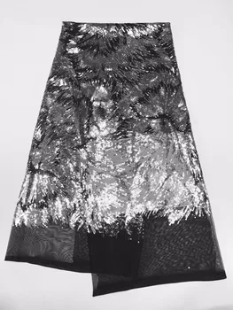 

Newest Grey sequins lace fabric most popular nigerian lace fabrics for party high quality african french net lace fabric