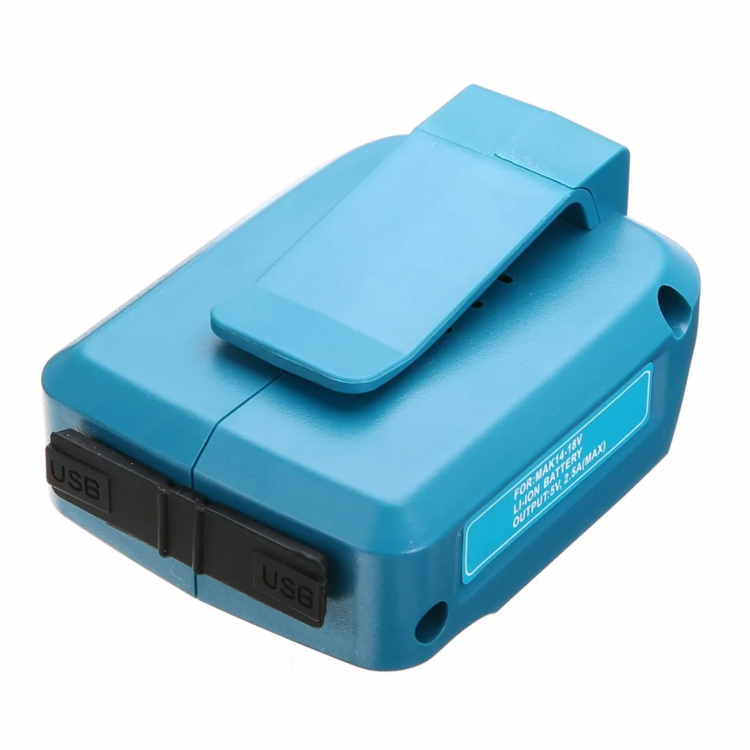 USB Charging Adapter USB Power Connector 5V 2A for for Makita BL1830 BL1430 Blue 2 USB Ports