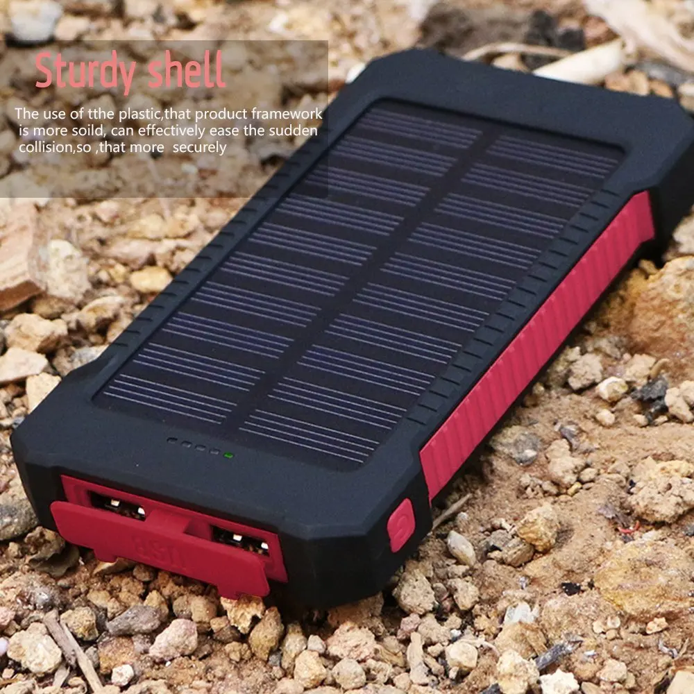 Solar Power Bank 30000mah Solar Charger External Battery Charger Waterproof Solar Powerbank For Smartphone With Led Light