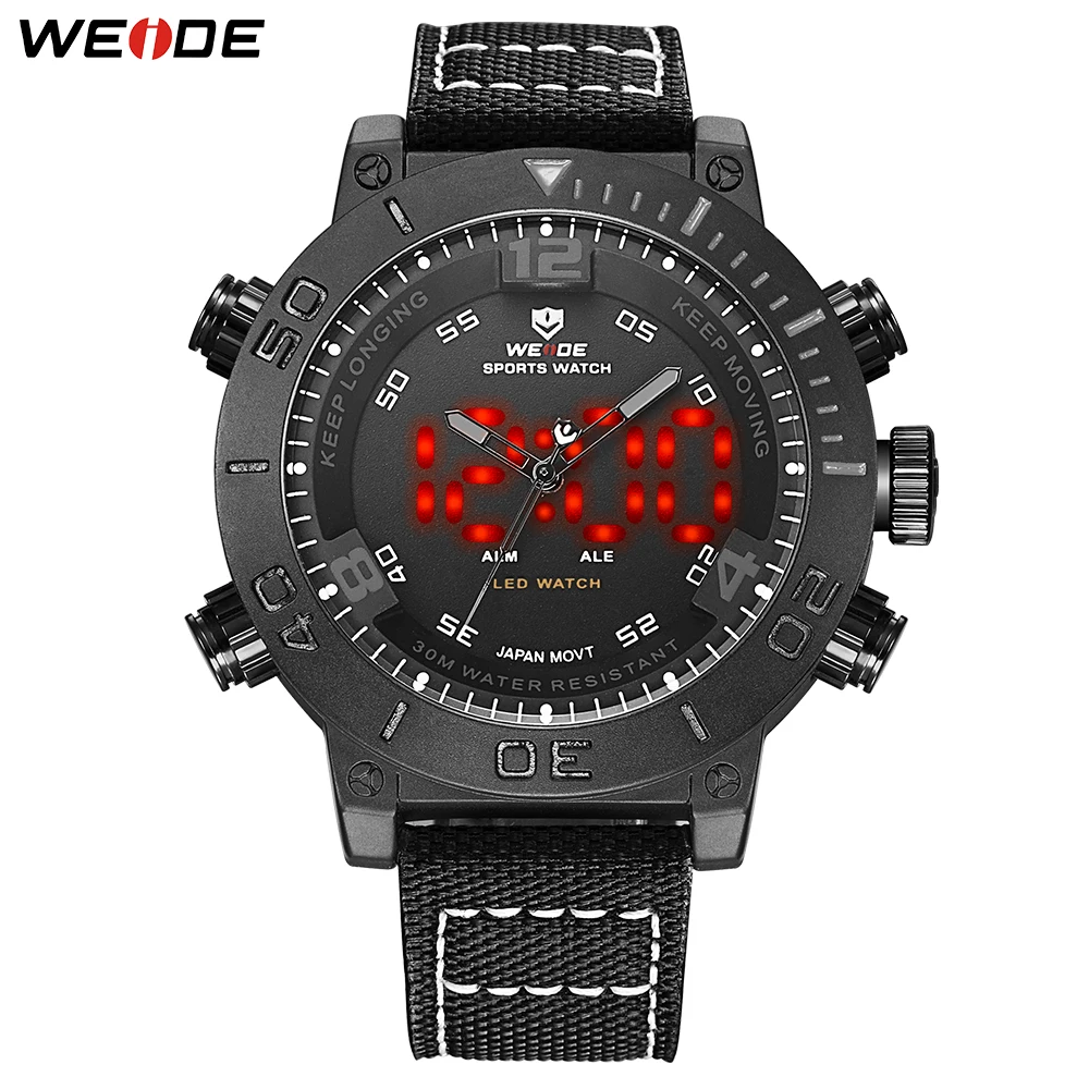 

WEIDE Sports LED Alarm Digital 24 Hours Military Army Quartz Movement Big Dial Watches Analog Wristwatch Army Clock men's Design