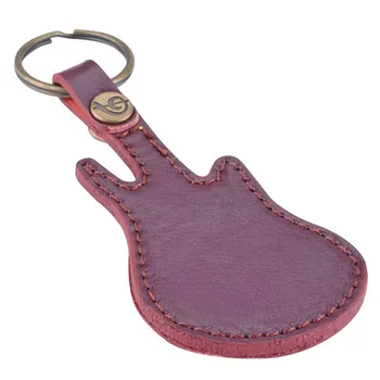 

Guitar Picks Key Chain Holder Case Cow Leather Bag With 4Pcs Plectrums for Guitars Bass Ukulele B2Cshop