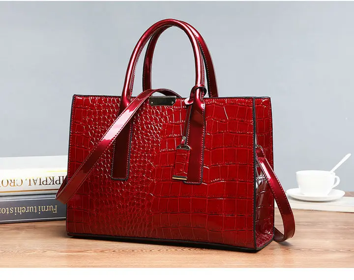 Брендовая женская сумка, сумка на плечо, роскошная композитная сумка аллигатора, простая кожаная вместительная сумка, сумка для покупок, B44-22