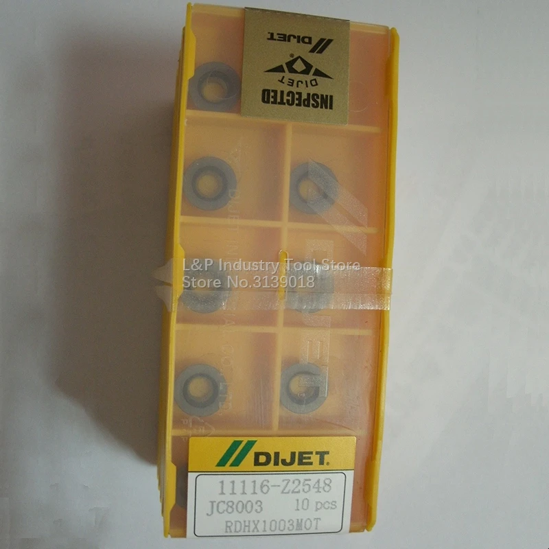 Dijet RDHX1003MOT JC8003 карбидные режущие пластины для фрезы RDHX 1003 MOT JC8003 режущий инструмент