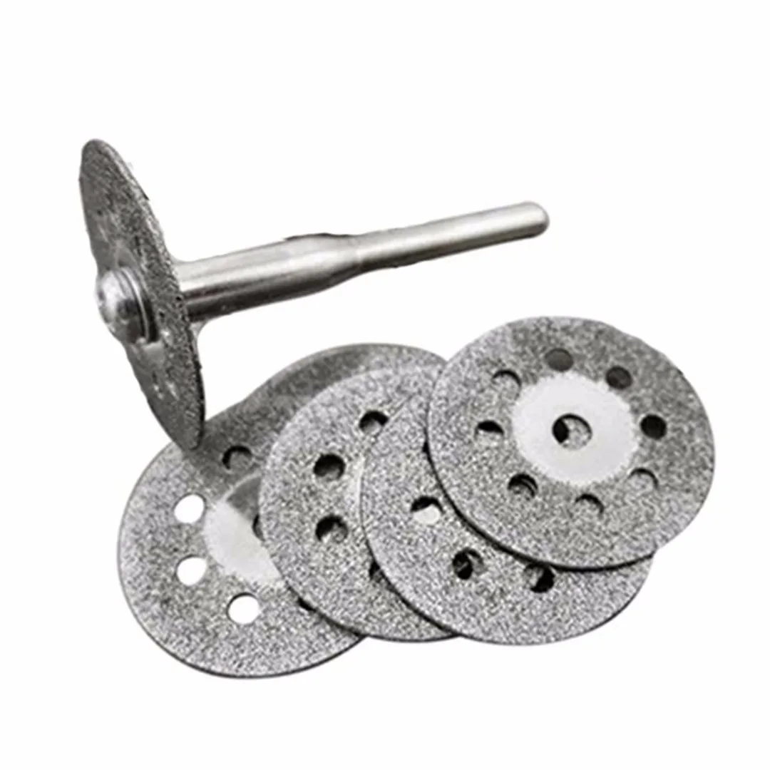 5pcs+1pcs  22mm Silver Diamond Cutting Disc Wheel Kit For Rotary Drill Tool Accessory