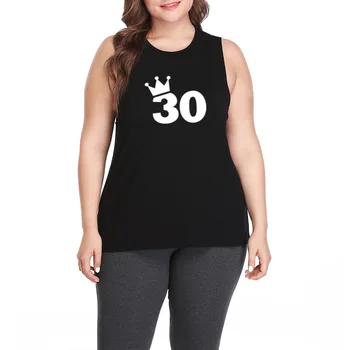 

Womens 30th Birthday Gift Queen Plus Size Workout Casual Muscle Tank Vest