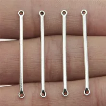 Conector de barra longa WYSIWYG 20pcs Charms Long Bar Tone prata antigo 2x34mm Jóias de metal Acessórios DIY