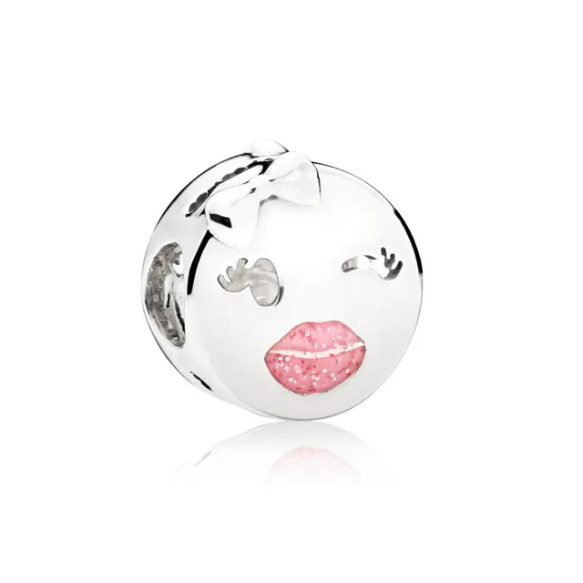 

100% 925 Spring Visualization Pink Slice Silver Glow Esterline Hearts Ring Earring Bracket Charm Clip Released Successively