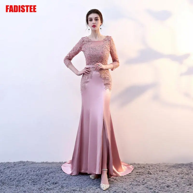 

FADISTEE New arrival party evening dresses Vestido de Festa mermaid prom lace Robe De Soiree scoop-neck three quarter sleeves