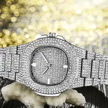 Мужские часы с бриллиантами 14K позолоченные часы с золотым бриллиантом Модные кварцевые часы Relogio Masculino