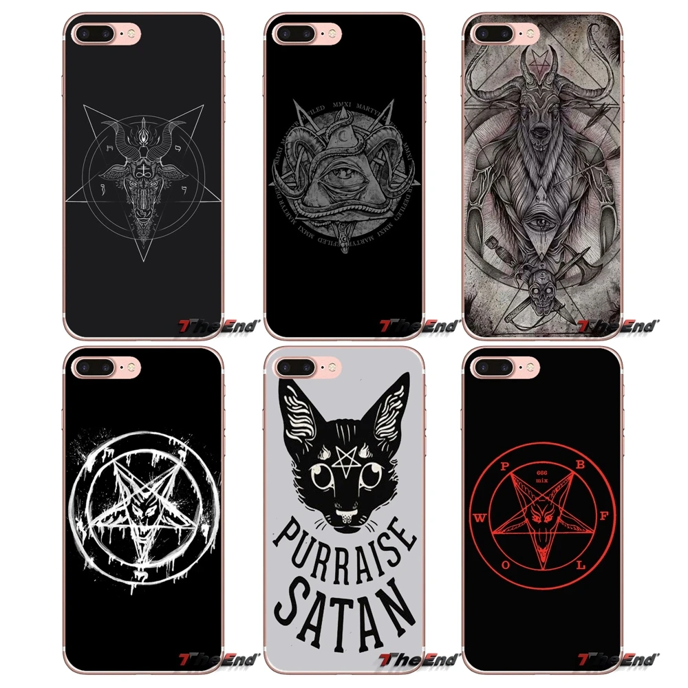 For iPhone X 4 4S 5 5S 5C SE 6 6S 7 8 Plus Samsung Galaxy J1 J3 J5 J7 A3 A5 2016 2017 Killstar Satan Say Meow evil Soft TPU Case | Мобильные