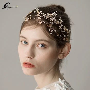 

Luxury Tiara Trendy Bridal Hair Ornaments Wedding Hair Accessories Bride Leaf Tiaras Jewelry For Women Hair Vine Headbands