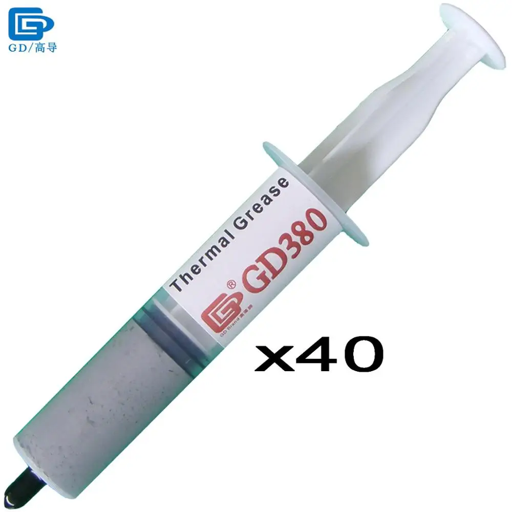 

GD380 Thermal Conductive Grease Paste Silicone Plaster Heatsink Compound 40 Pieces Net Weight 30 Grams Gray Syringe Packing SY30