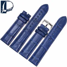 Pesno For Omega SEAMASTER DEVILLE Blue Alligator Skin Leather font b Watch b font Strap 20mm