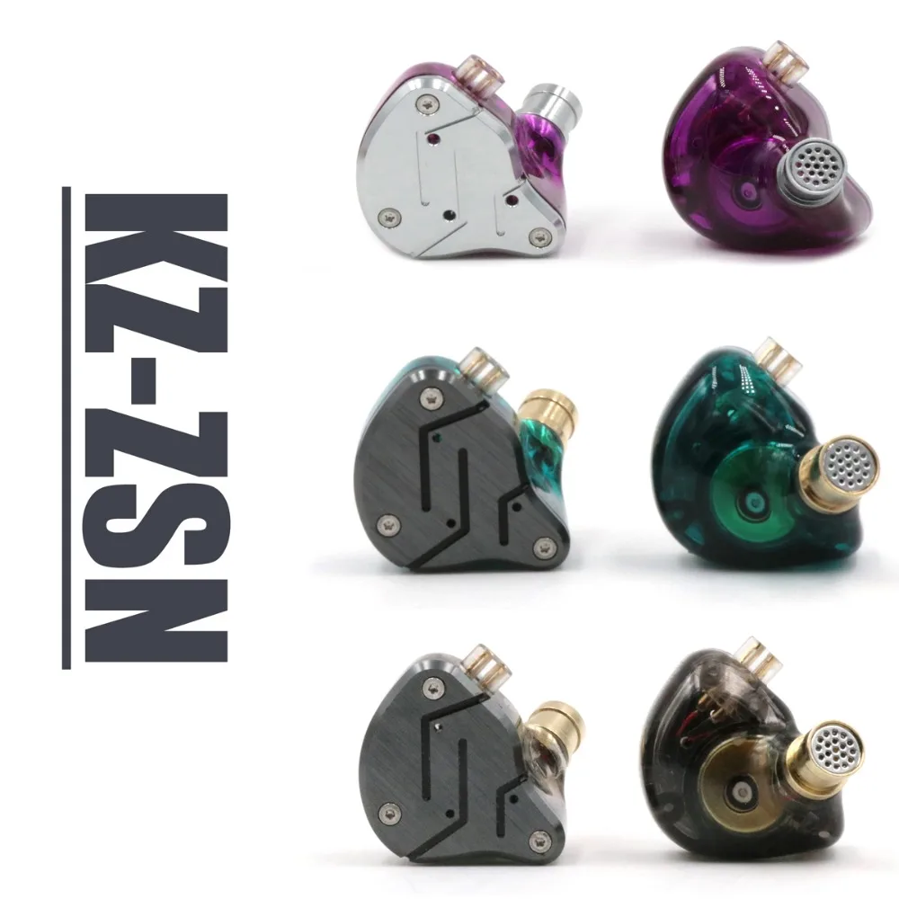 

KZ ZSN 1BA+1DD HiFi Hybrid Dual Driver In Ear Earbuds with Metal Resin Housing and 0.75mm 2 Pin Detachable Cable