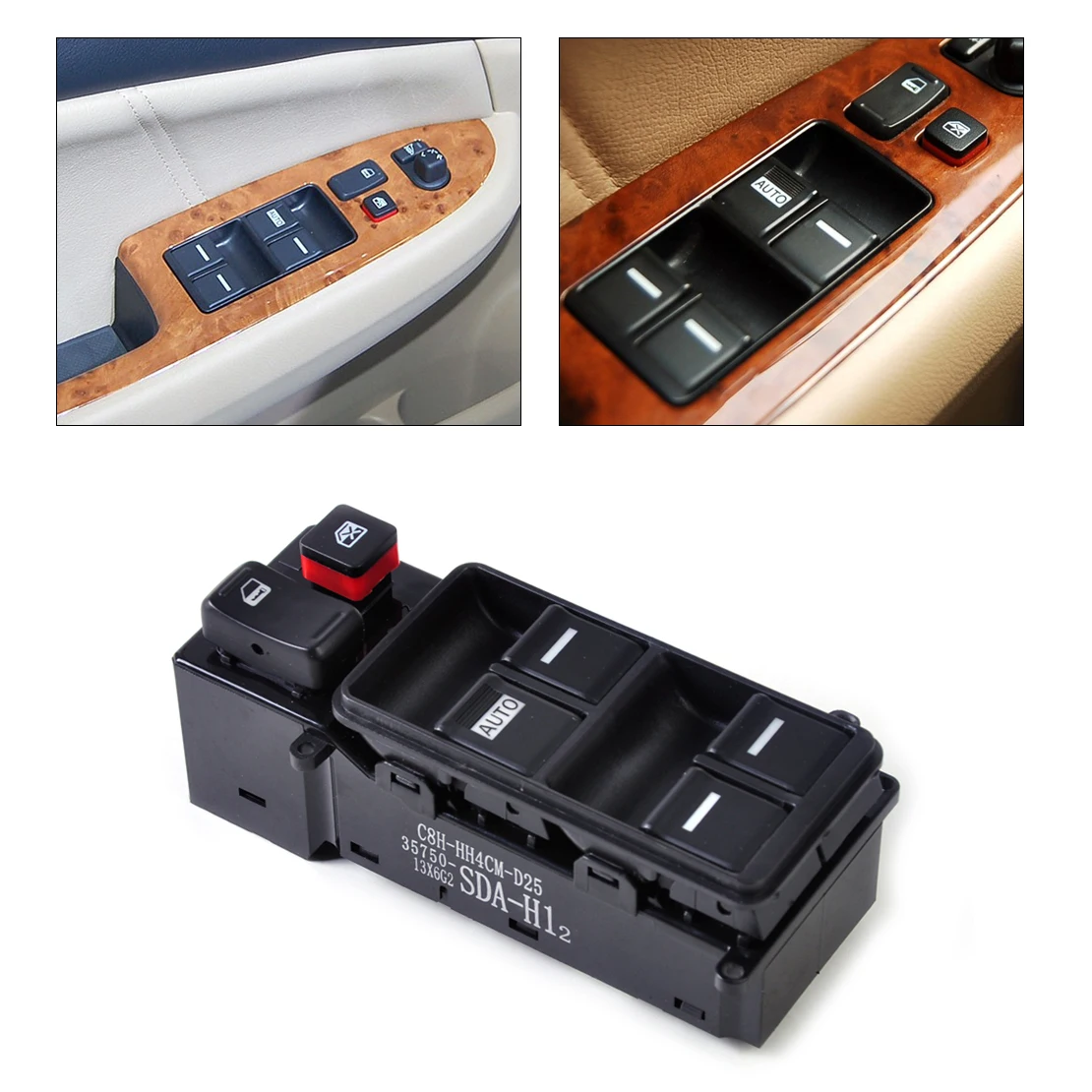 1pc New Black Electric Master Driver Power Window Switch Bezel Control